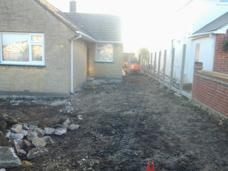  Preparation for block paving on driveway 